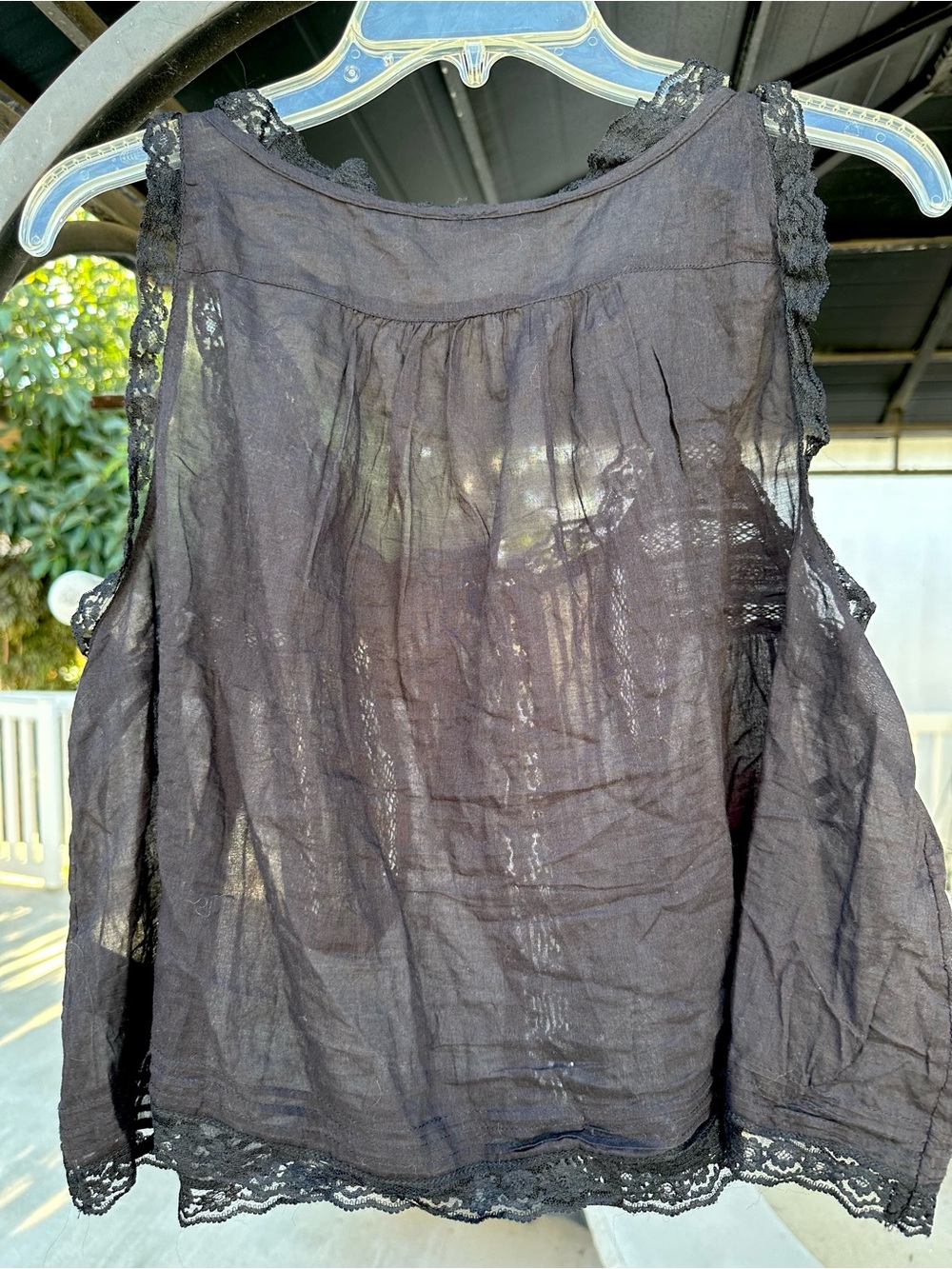 FREE PEOPLE BLACK EVERMORE LACE CAMI TANK TOP SIZE SMALL!! LIKE NEW!! - Picture 4 of 7